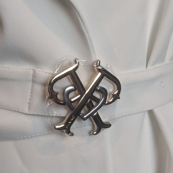 Pinko Cola 1 Giacca White Belted Jacket size 10 - Picture 2 of 13